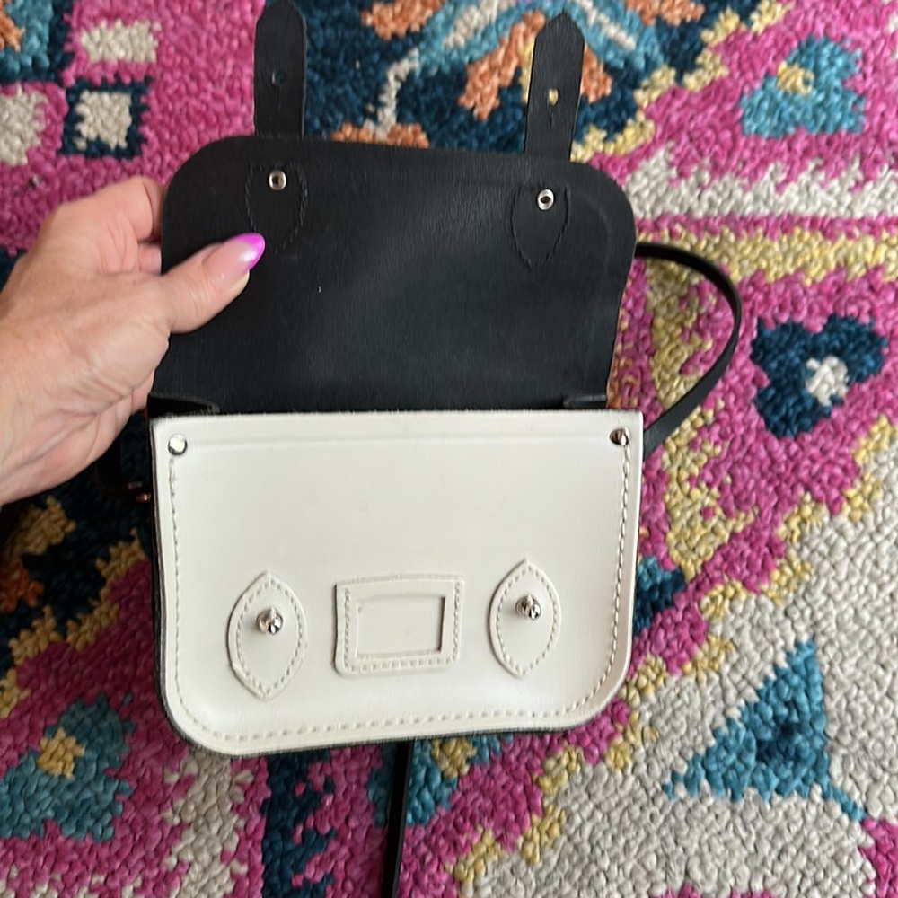 Mini Tiny Small Purse Black White The Cambridge Satchel Company New - Picture 7 of 8